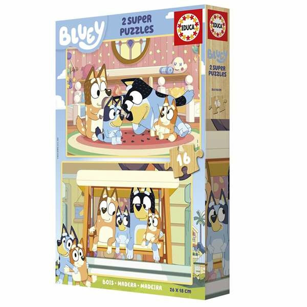 Educa set van 2 puzzels bluey (2 stuks)