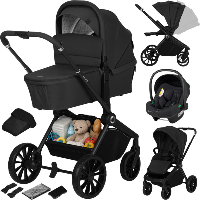 Lionelo mika plus - passeggino 3in1 - set xxl - incl. Seggiolino auto i-size - versatile e adatto a tutto l'anno - ruote grandi - fino a 22 kg - funzionamento con una sola mano - per tutti i tipi di terreno - set di accessori