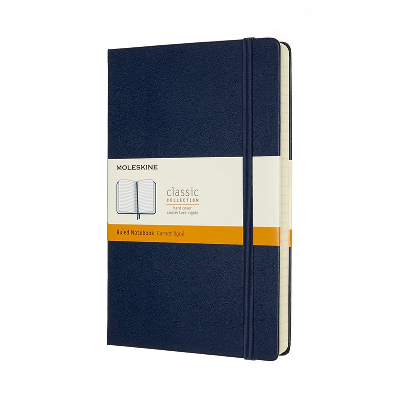 Taccuino Moleskine classico - espanso - grande - copertina rigida - a righe - blu zaffiro