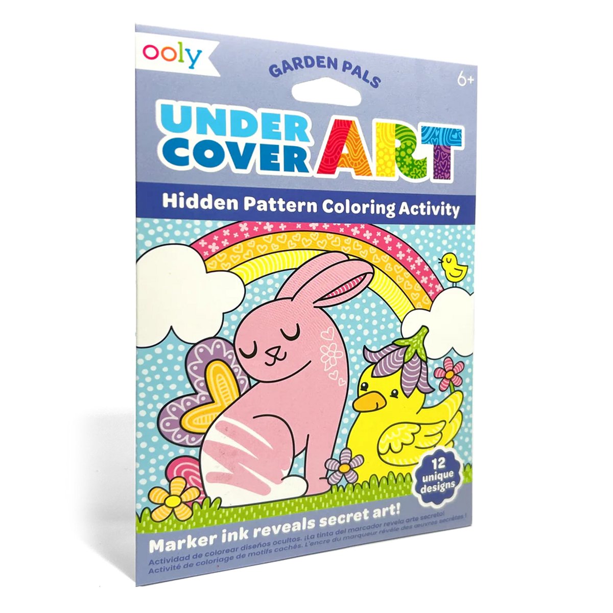 Ooly - arte encubierto - 12 páginas para colorear con patrones ocultos - amigos del jardín