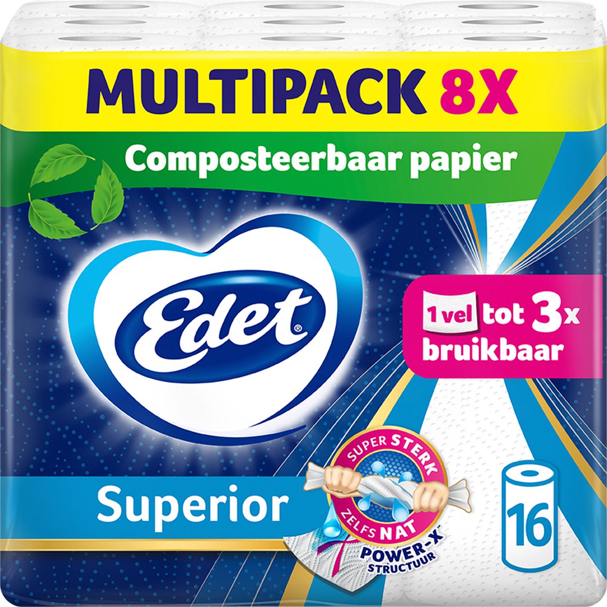 Papel de cocina Edet superior 8 x 2 rollos