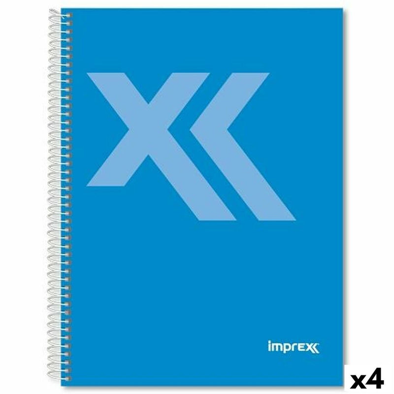 Quaderno Imprex blu DIN A4 80 fogli (4 pezzi)