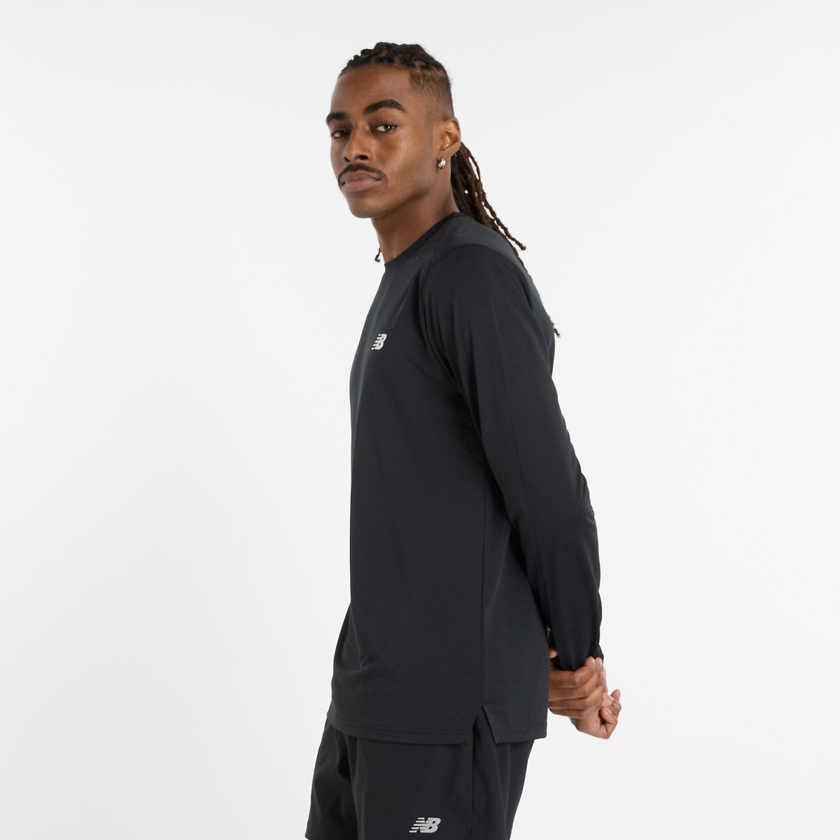 New balance sport long sleeve shirt heren sporttrui - black