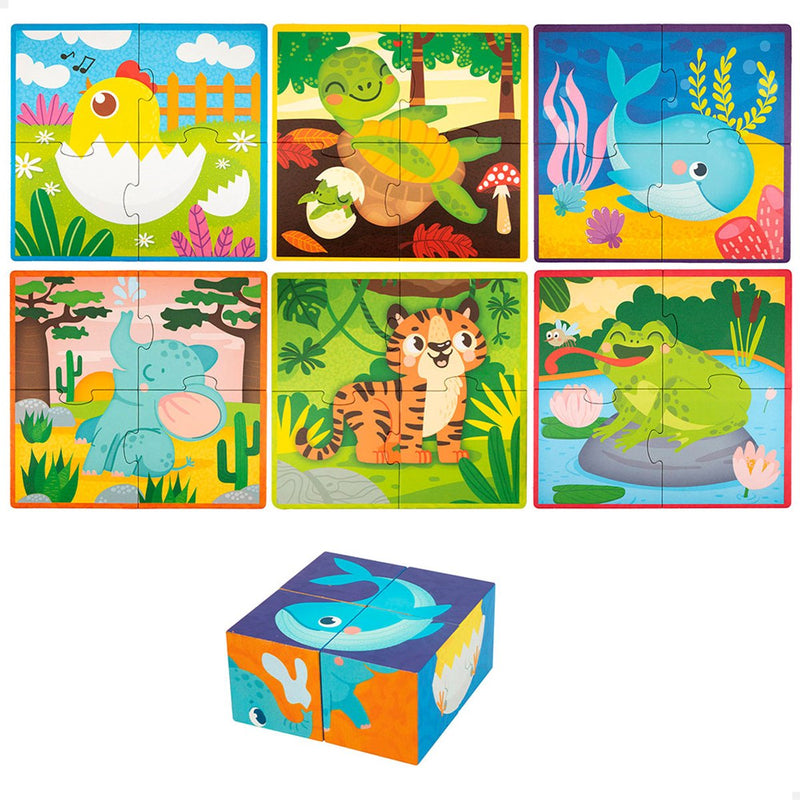 Lisciani Montessori Baby Cubi e Puzzle in Legno 2 in 1