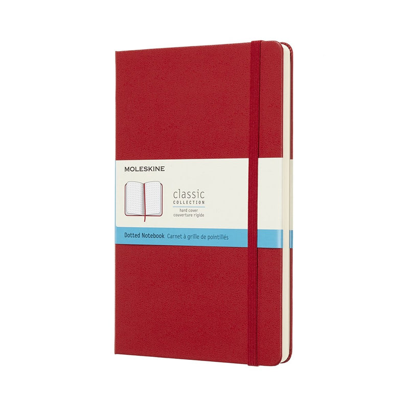 Moleskine classic notitieboek - large - hardcover - gestippeld - rood