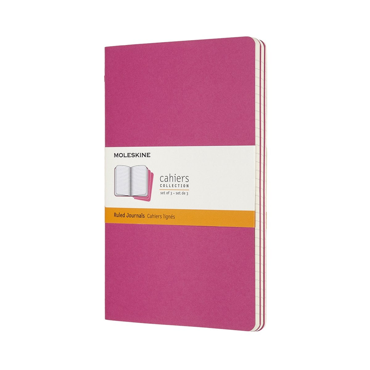 Moleskine cahier journals - large - gelinieerd - roze - set van 3