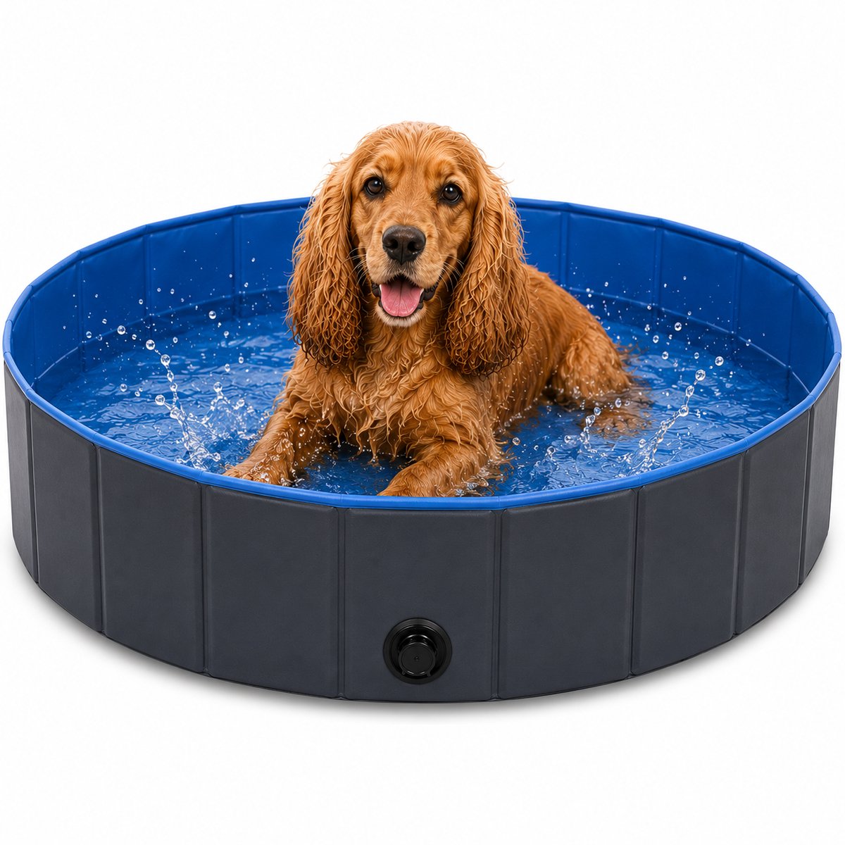 Piscina per cani Flamingo - piscina per cani - 80 x 20 cm - blu grigio scuro - piscina pieghevole per cani - splash