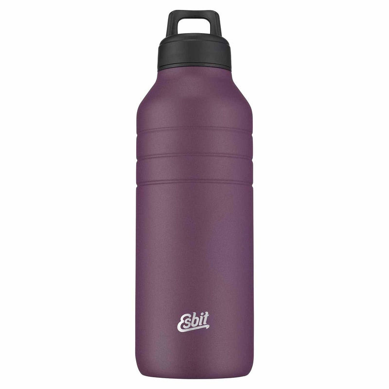 Botella de agua Esbit majoris - 1 litro - violeta - botella de acero inoxidable - tapa de bucle