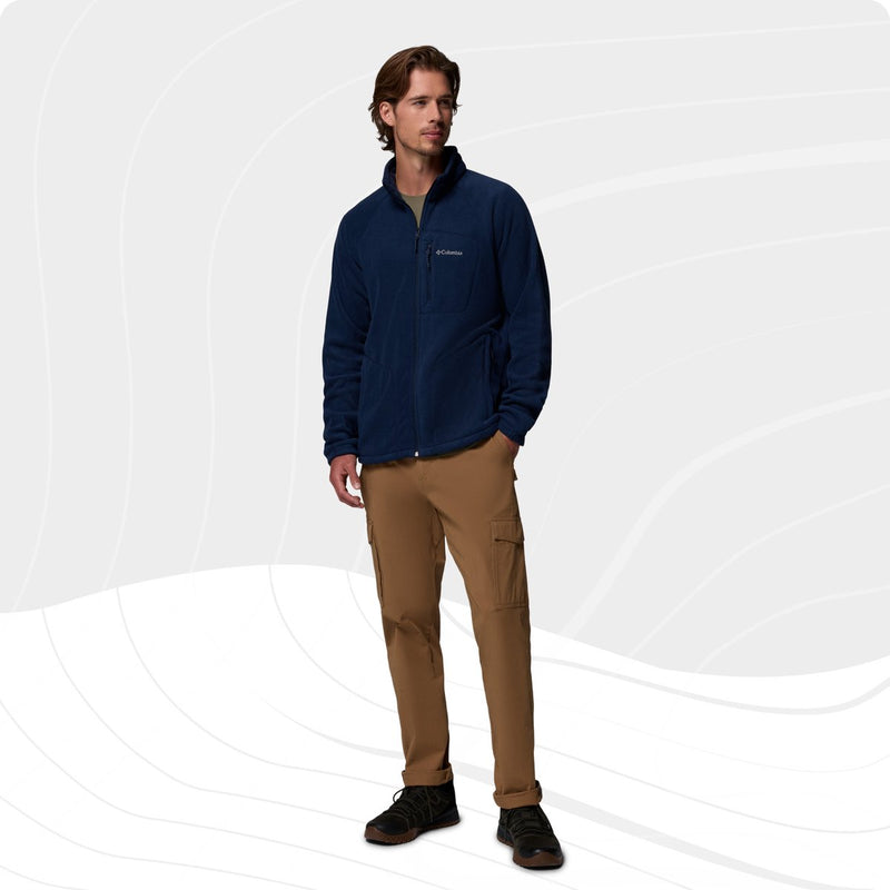 Columbia fast trek™ ii suéter polar con cremallera completa - suéter polar con cremallera completa - chaqueta polar hombres - azul - talla s