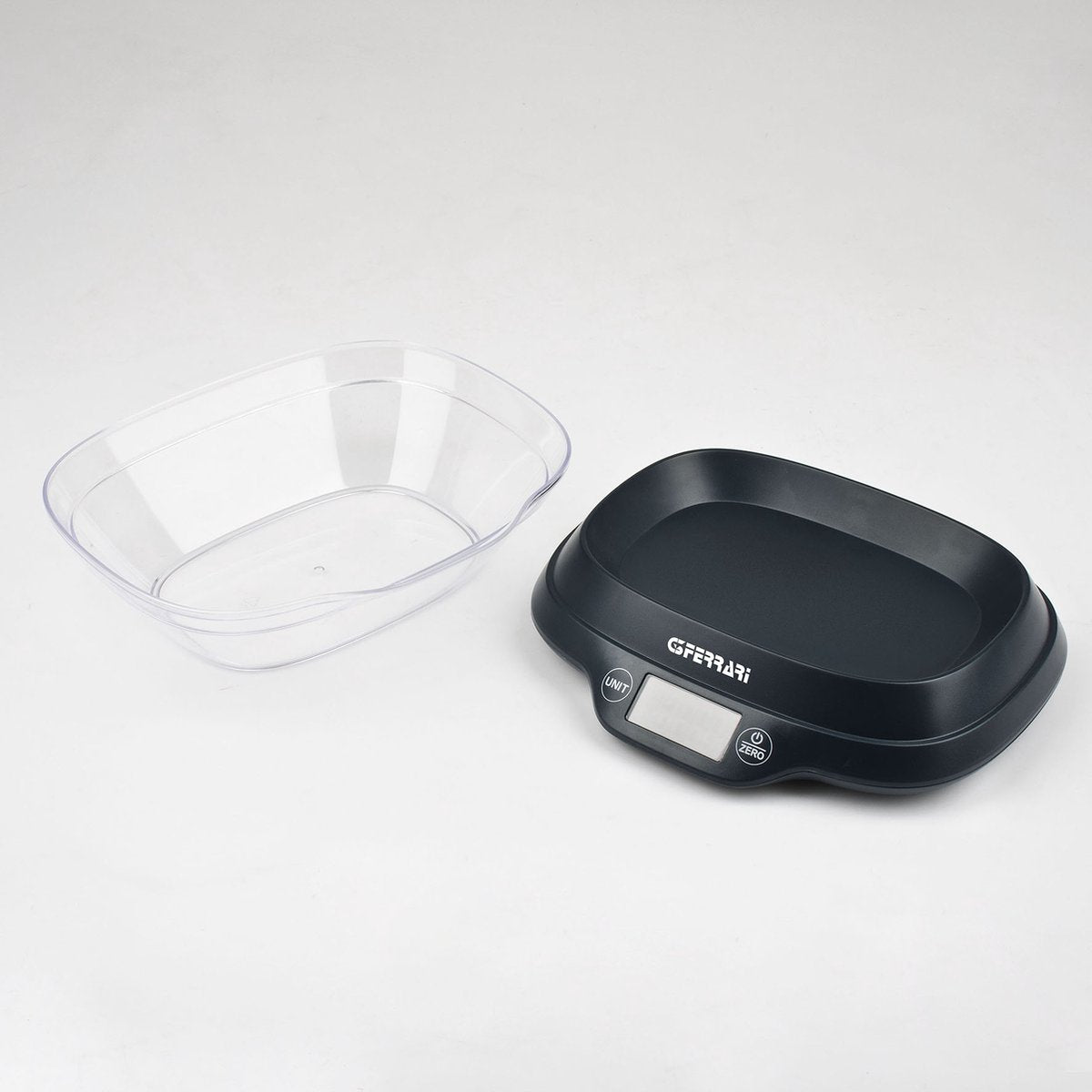 G3 Ferrari Ginny – báscula de cocina digital con bol – máx. 5 kg – Pantalla LCD con iluminación – función de tara – g lb:oz – apagado automático – negro
