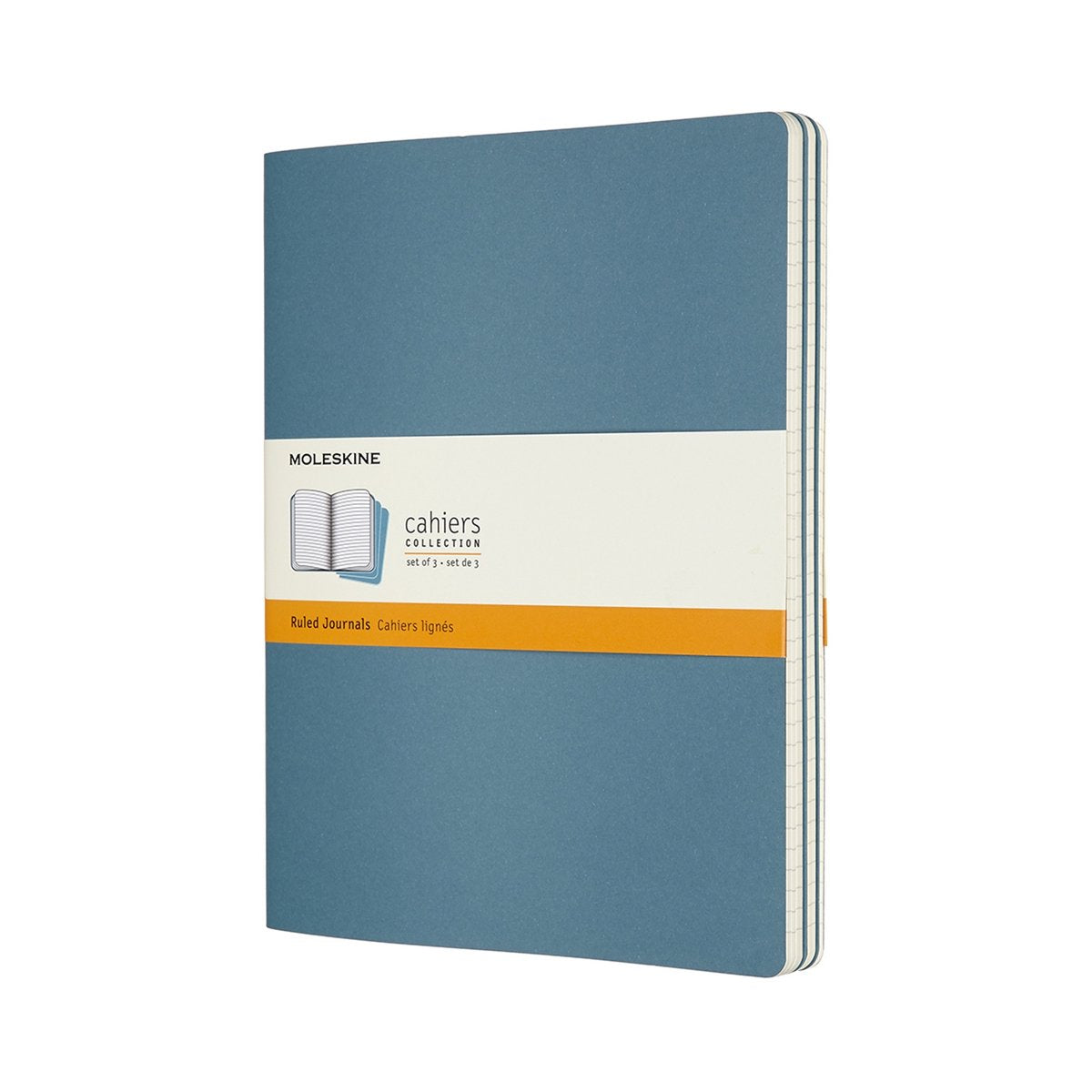Moleskine cahier journals - extra large - gelinieerd - blauw - set van 3