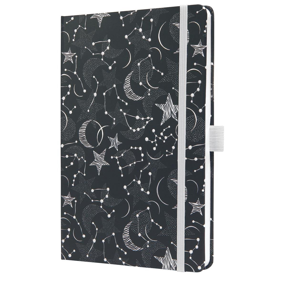 Quaderno Sigel - jolie - a5 - copertina rigida - 174 pagine - riga - carta 80 grammi - cosmic fantasy nero - si-jn349
