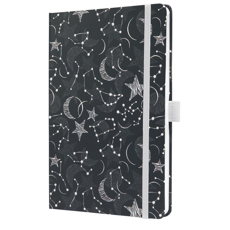Quaderno Sigel - jolie - a5 - copertina rigida - 174 pagine - riga - carta 80 grammi - cosmic fantasy nero - si-jn349
