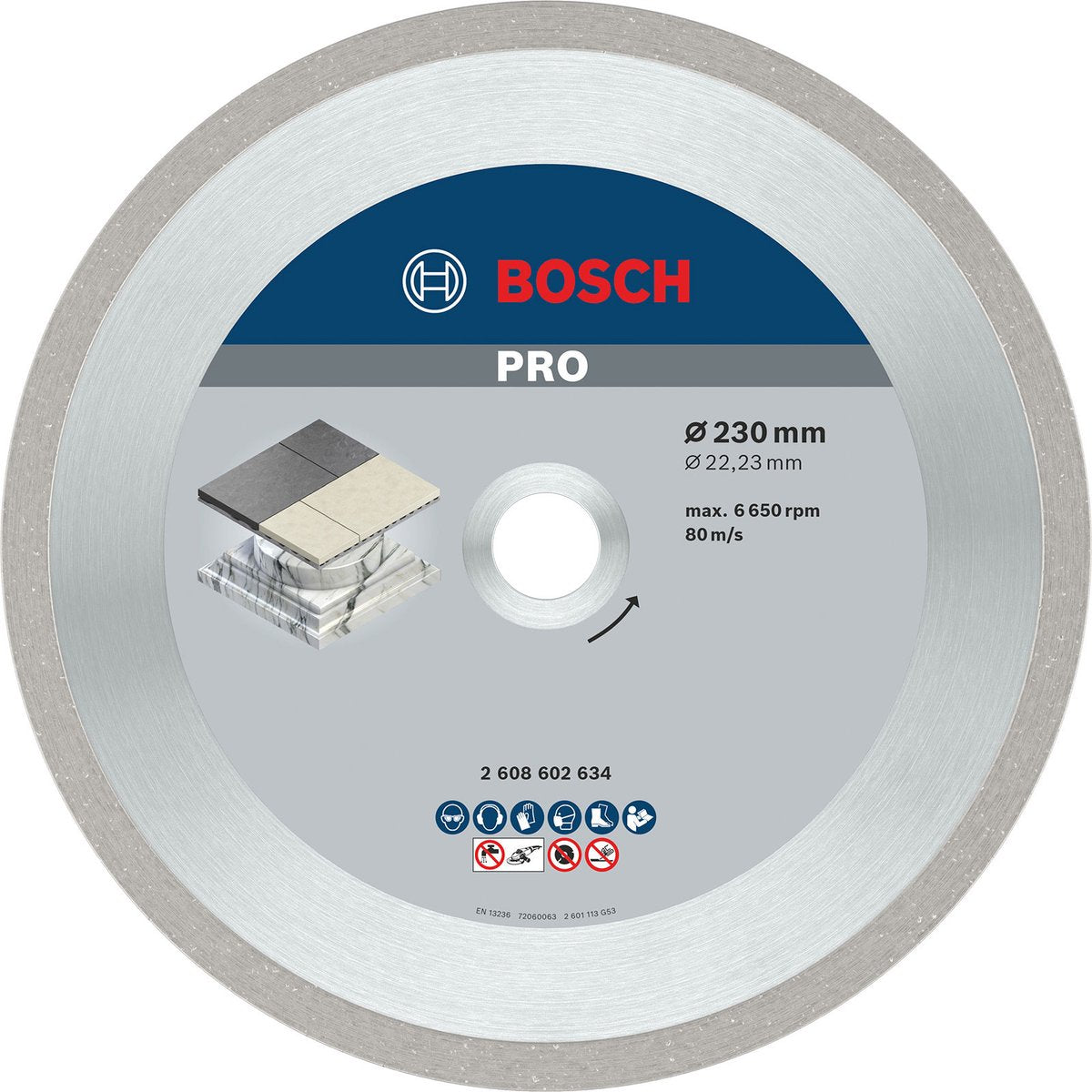 Bosch - disco de corte de diamante ideal para cerámica 230 x 22,23 x 2,4 x 10 mm