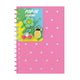 Cuaderno a5 Qc color silicona rosa neón - a rayas - con alfileres