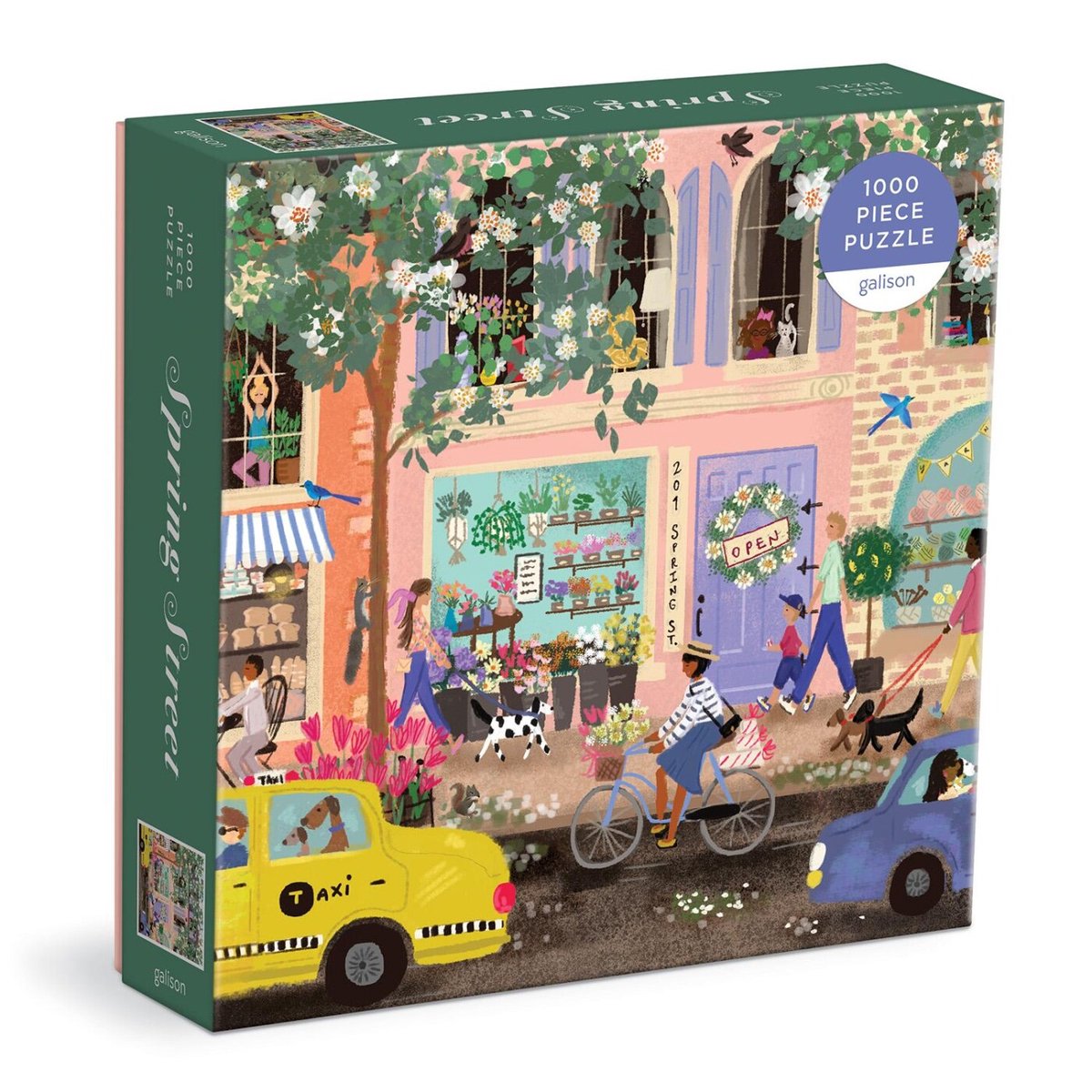 Puzzle da 1000 pezzi di Spring Street in una scatola quadrata