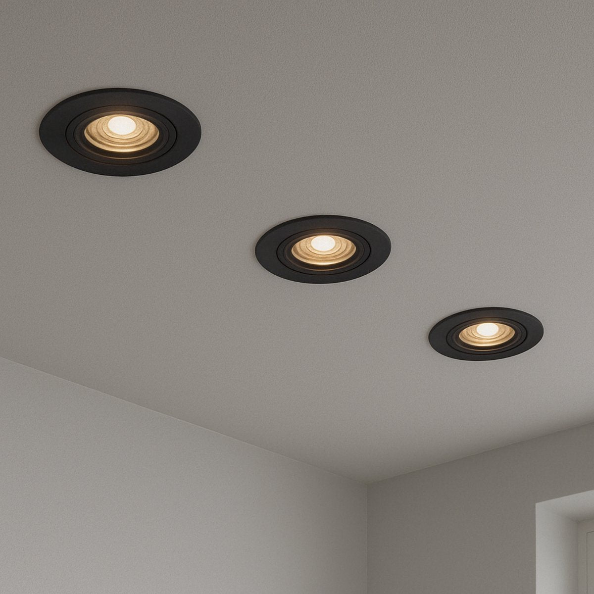 Focos empotrables LED inteligentes Calex - 3 piezas - conectables - iluminación inteligente - regulable - luz blanca cálida - negro