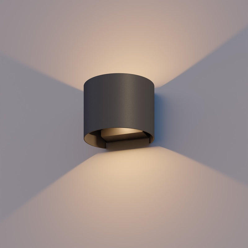 Calex lampada da parete LED verona - ovale - led up down - fascio luminoso regolabile - 7w - illuminazione da giardino - design moderno - luce bianca calda - per interni ed esterni - nero