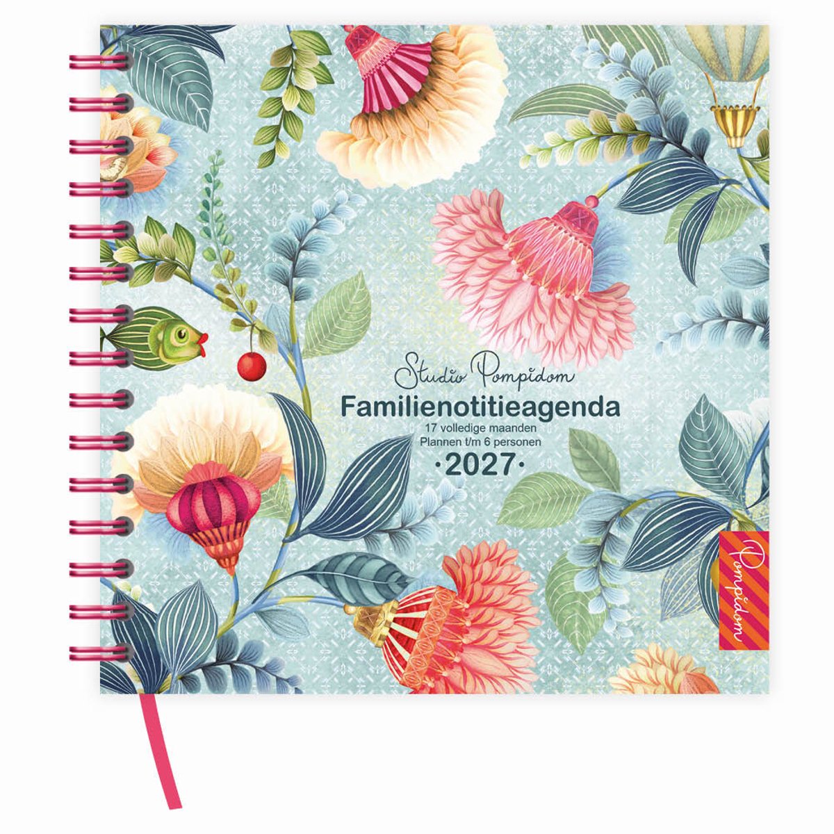Comello studio pompidom agenda 17 mesi family note 6 persone. (copertina rigida) palloncino floreale 2027