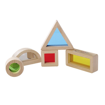 Eichhorn - mattoncini da costruzione in legno con vetro acrilico - giocattoli montessori - diverse forme e colori - arco con specchio, triangolo, rettangolo, quadrato e cerchio - coordinazione occhio-mano - giocattoli per lo sviluppo - bebè