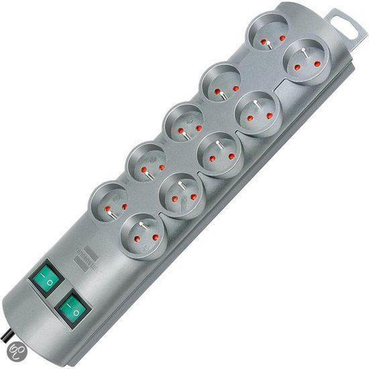 Presa multipla Brennerstuhl primera-line 10 prese argento 2m h05vv-f 3g1,5 le prese sono commutabili ogni 5 *fr*