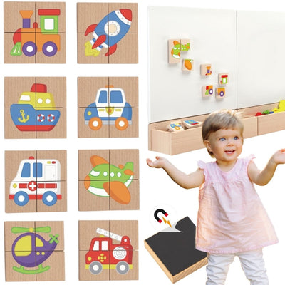 Vigatoys puzzle magnetico in legno viga - certificato FSC per veicoli