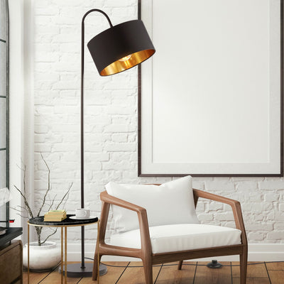 B.k.licht - floor lamp - black golden - h: 145cm - excl. E27 light source