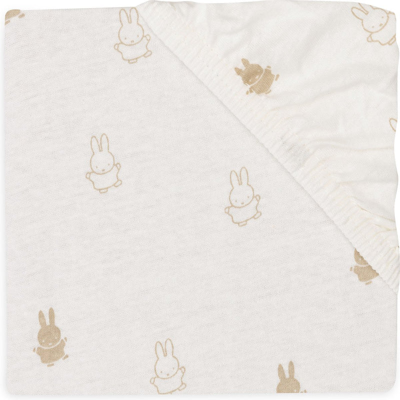Jollein x Miffy - sábana bajera jersey 60x120cm - cuna, cama, cuna - happy miffy - turrón
