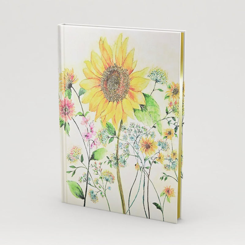 Quaderno rilegato Peter Pauper acquerello girasole
