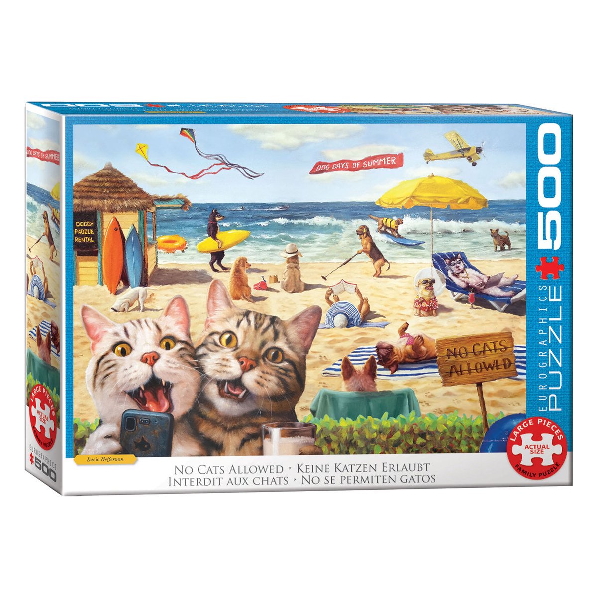 Eurographics - non sono ammessi gatti - lucia heffernan - 500 pezzi xl 68×48 cm (l×a) - puzzle per famiglie