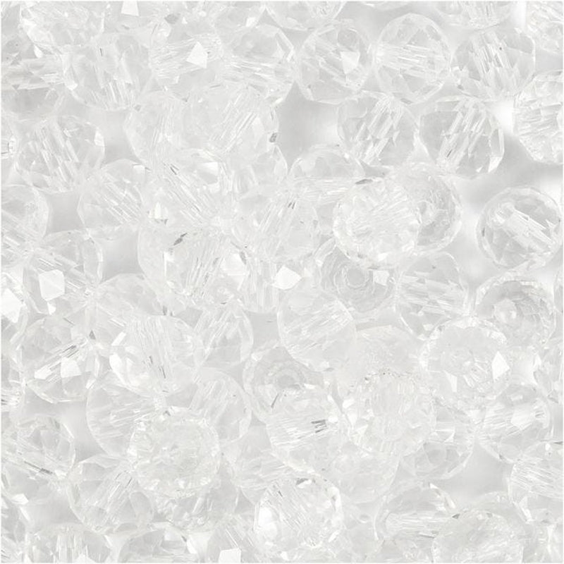 Creativ company glas facet kralen 5x6 mm kristal 100 stuks