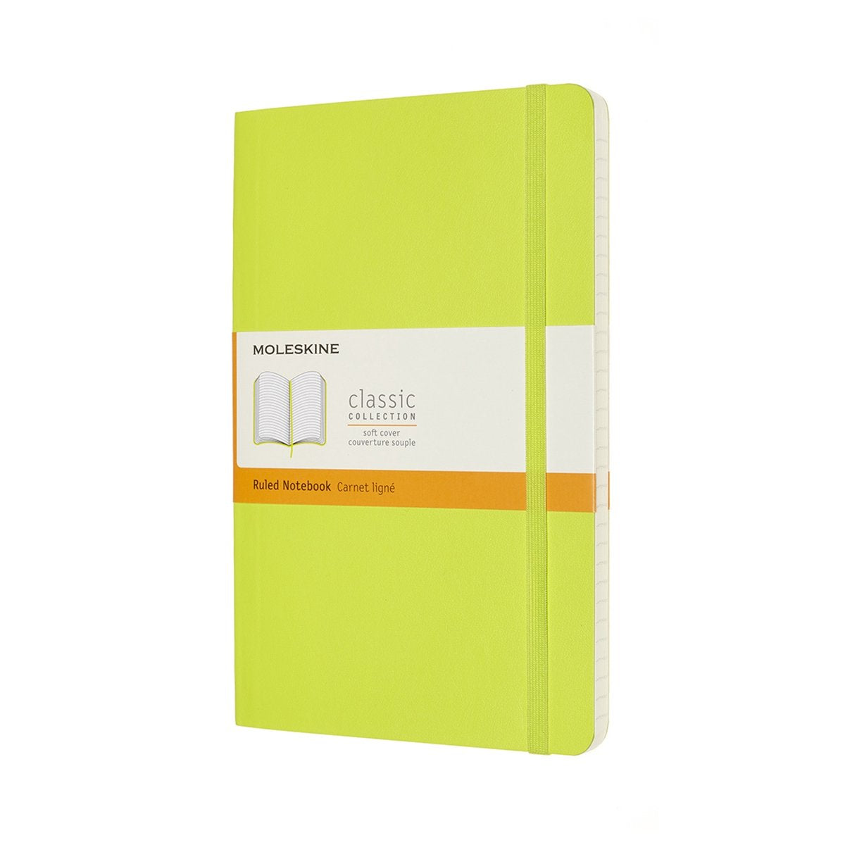 Taccuino classico Moleskine - grande - copertina morbida - a righe - verde limone