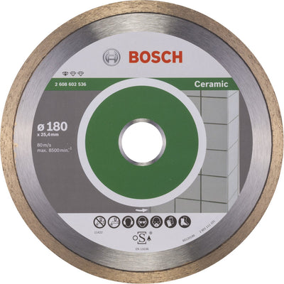 Bosch - disco de corte de diamante estándar para cerámica 180 x 25,40 x 1,6 x 7 mm