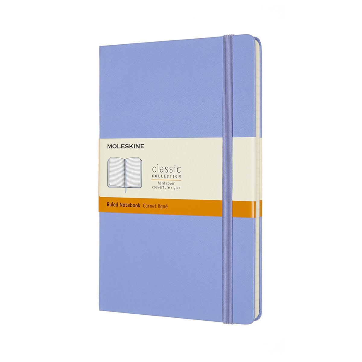 Taccuino classico Moleskine - grande - copertina rigida - a righe - blu ortensia