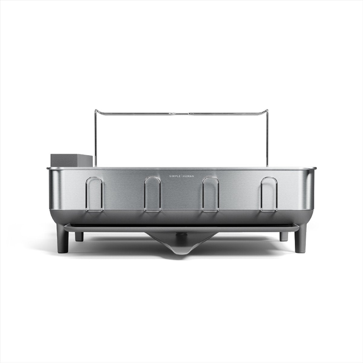 Simplehuman stainless steel dish drainer - freestanding - black gray