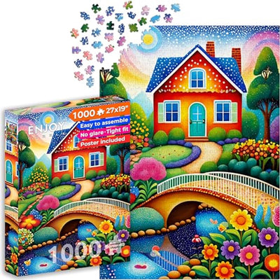Disfruta del rompecabezas de la casa de los colores de 1000 piezas.