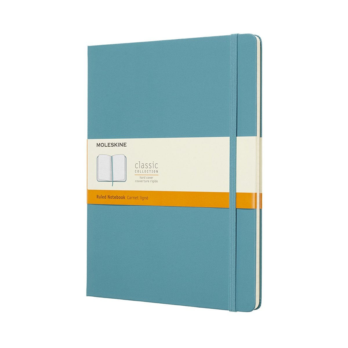 Taccuino classico Moleskine - extra large - copertina rigida - a righe - blu barriera corallina