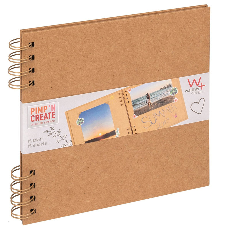 Walther sa-019-p álbum en espiral pac - tamaño 19 x 19 cm - marrón