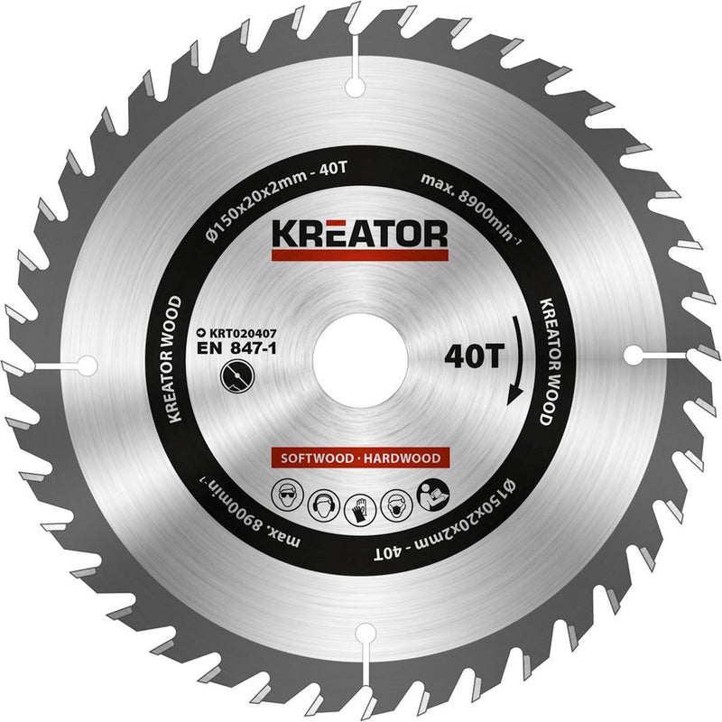 Hoja de sierra Kreator madera 150mm40t