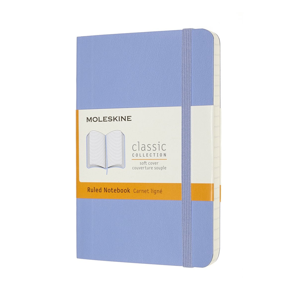 Taccuino classico Moleskine - tascabile - copertina morbida - a righe - blu ortensia
