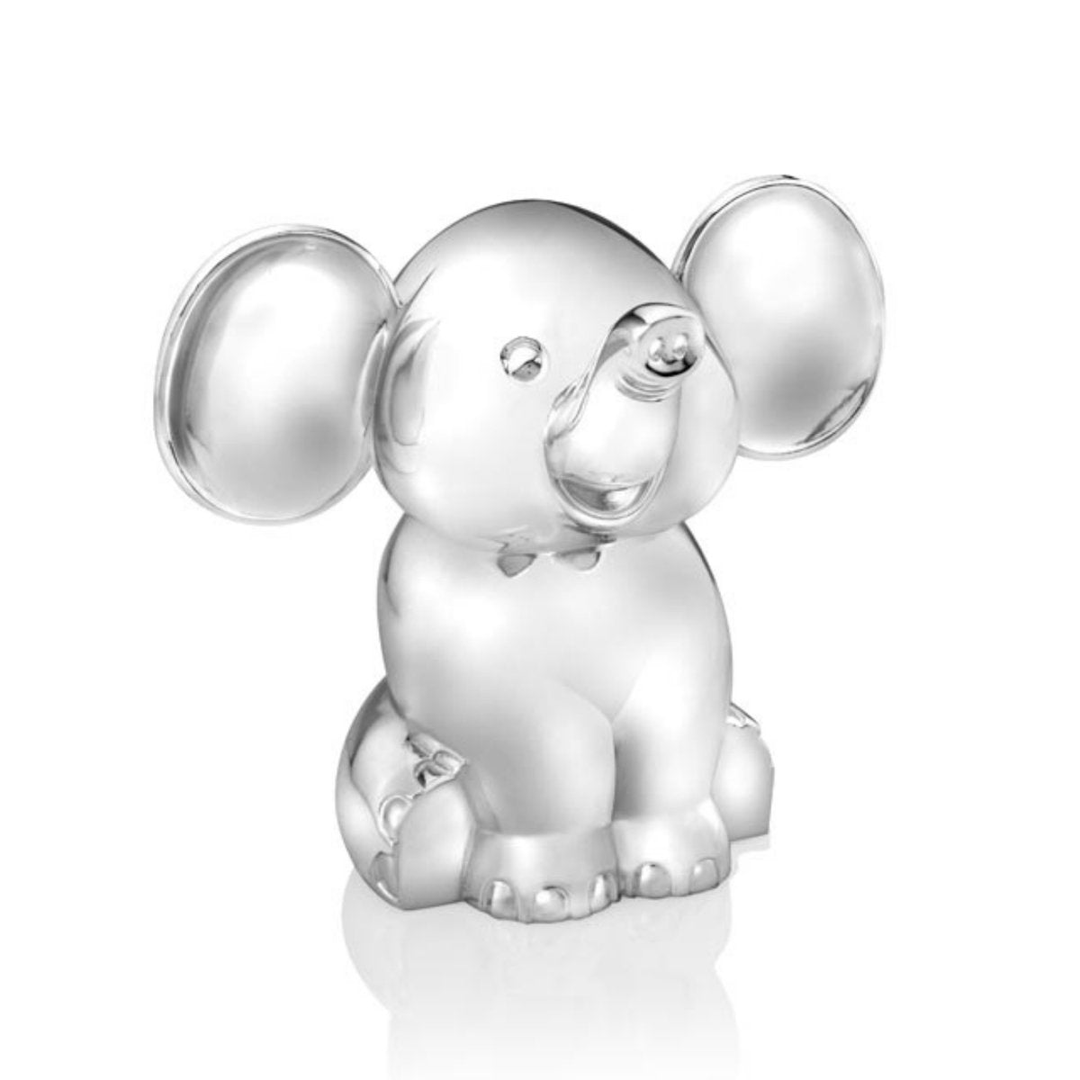 Zilverstad - spaarpot zittende olifant - verzilverd