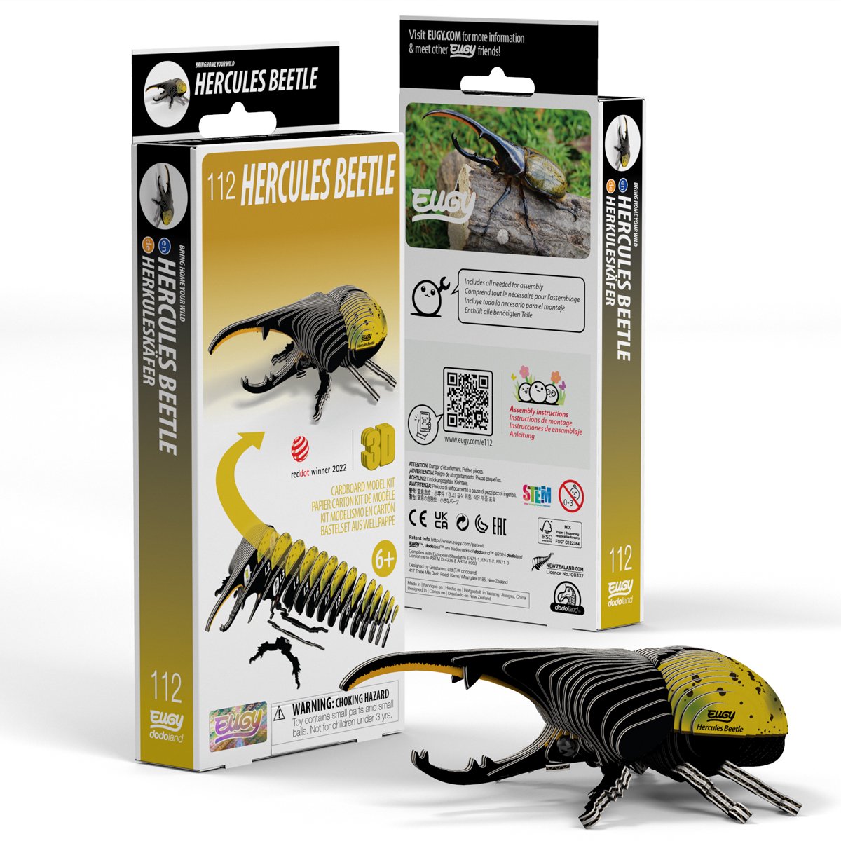 Puzzle 3d Eugy - scarabeo Ercole - insetti - sostenibile - collezionali tutti - 6 anni