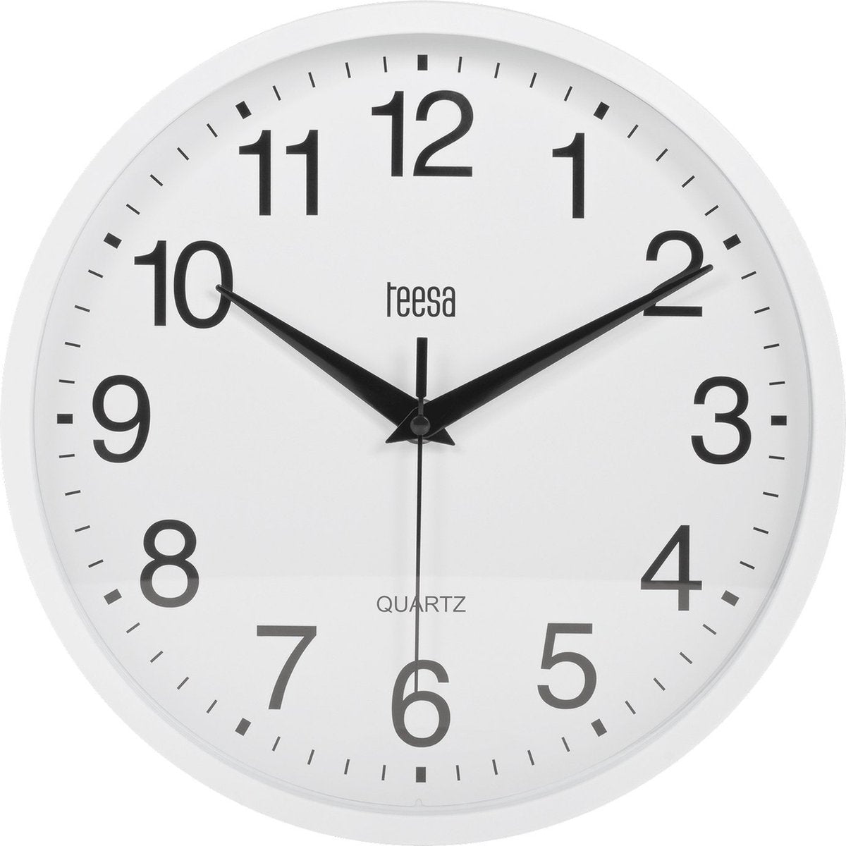 Teesa tsa0037 - wandklok - 25 cm - wit