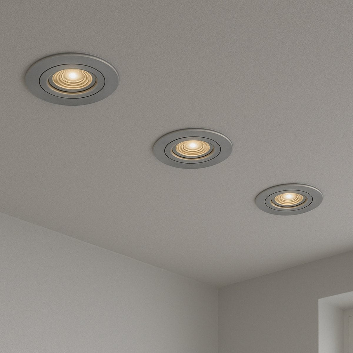 Focos empotrables LED inteligentes Calex - 3 piezas - conectables - iluminación inteligente - regulable - luz blanca cálida - gris