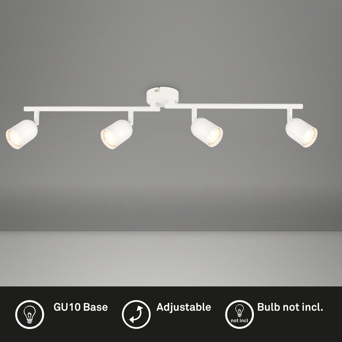 Briloner - plafondlamp - 2145046 - draaibaar - gu10 fitting - gloeilamp niet inbegrepen - 70.5 x 8 x 11 cm - wit