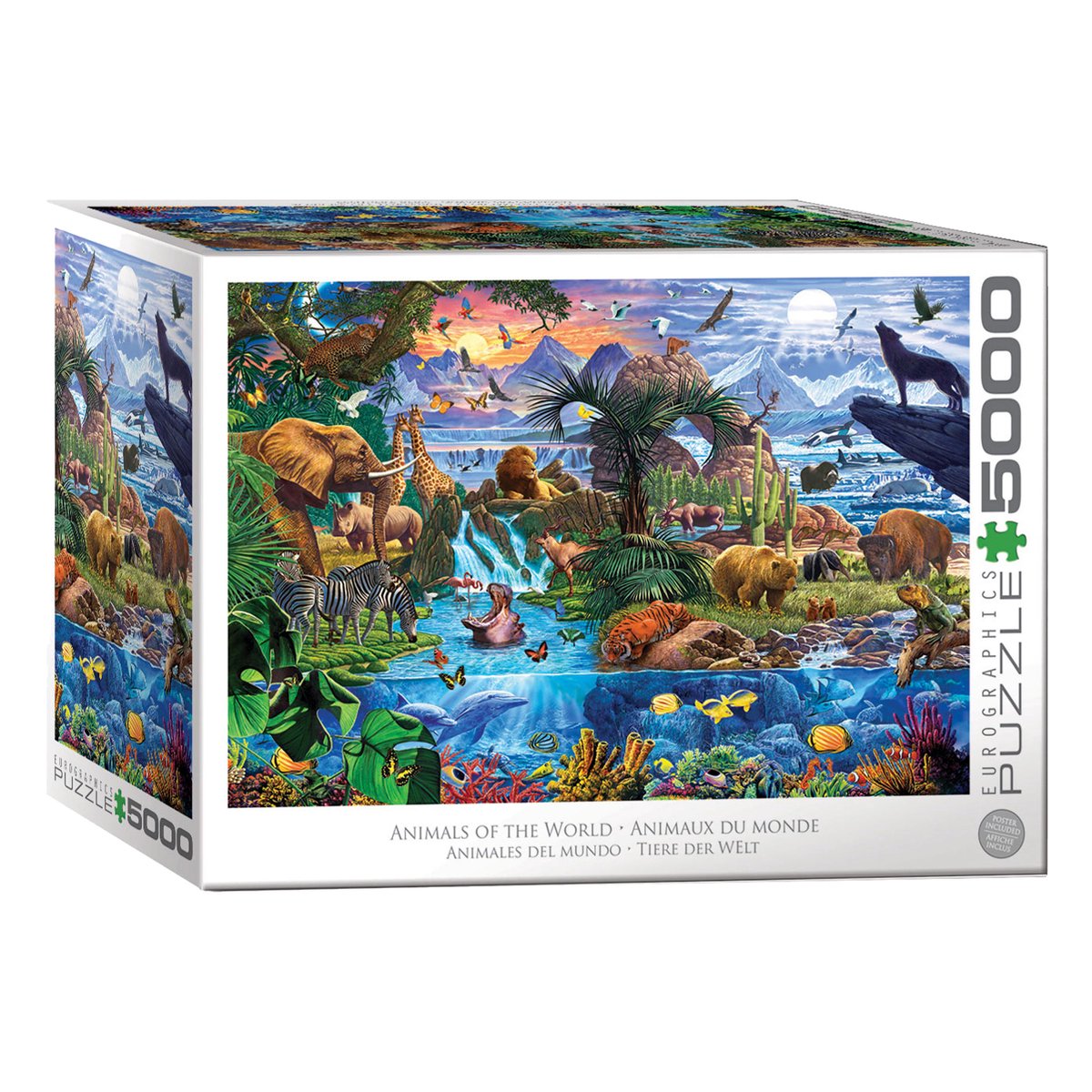 Eurographics - terrestrial gauna [fauna selvatica terrestre] - steve croccante - 5000 pezzi 101,5×152,5 cm (l×a) - puzzle