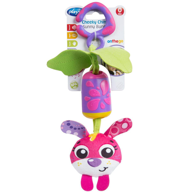 Playgro Chey Chime Sunny Bunny - Juguete colgante - Juguete para cochecito - Juguetes para bebés - Juguetes para bebés con sonido - Accesorio para cochecito - Accesorio para cochecito - Juguetes educativos - Peluche - Juguetes para bebés con música