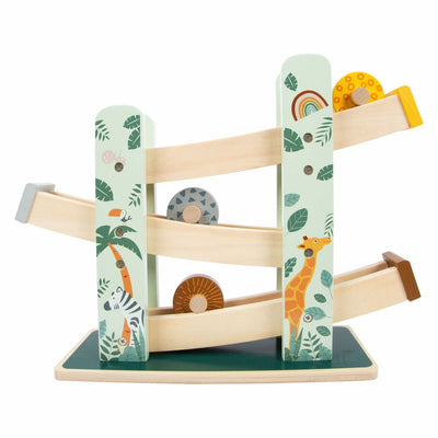 Small foot wooden marble track safari, 4dlg.