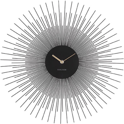 Karlsson wandklok peony - staal zwart - ø45cm - scandinavisch