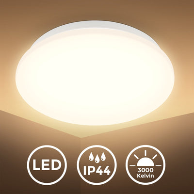 B.K.licht - LED ceiling lamp with motion detector - bathroom lighting - 27x6 cm (dxh) - white